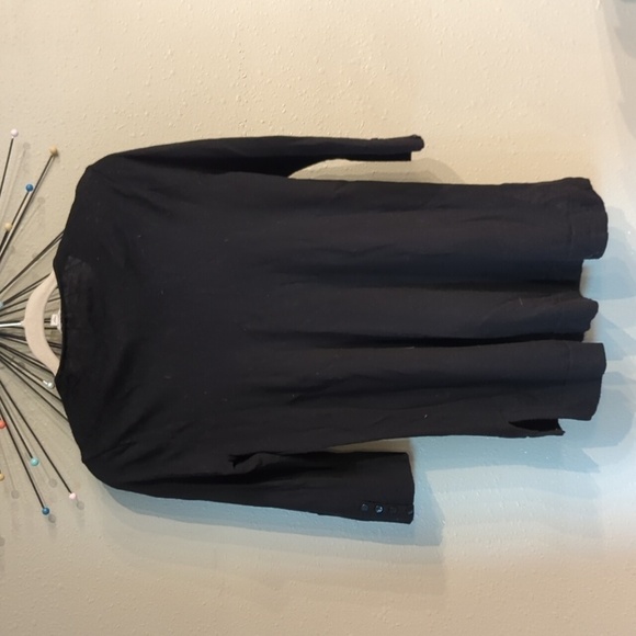 J.Jill Merino 100% Wool Sweater Top Black Longline - Picture 10 of 10